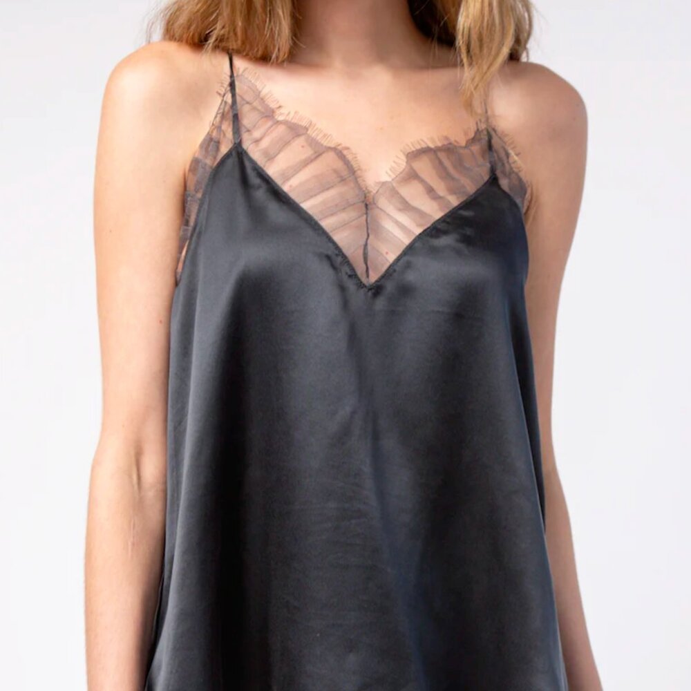 100% Silk Camisole NWOT $265 IRO Berwyn French Silk Camisole Black
